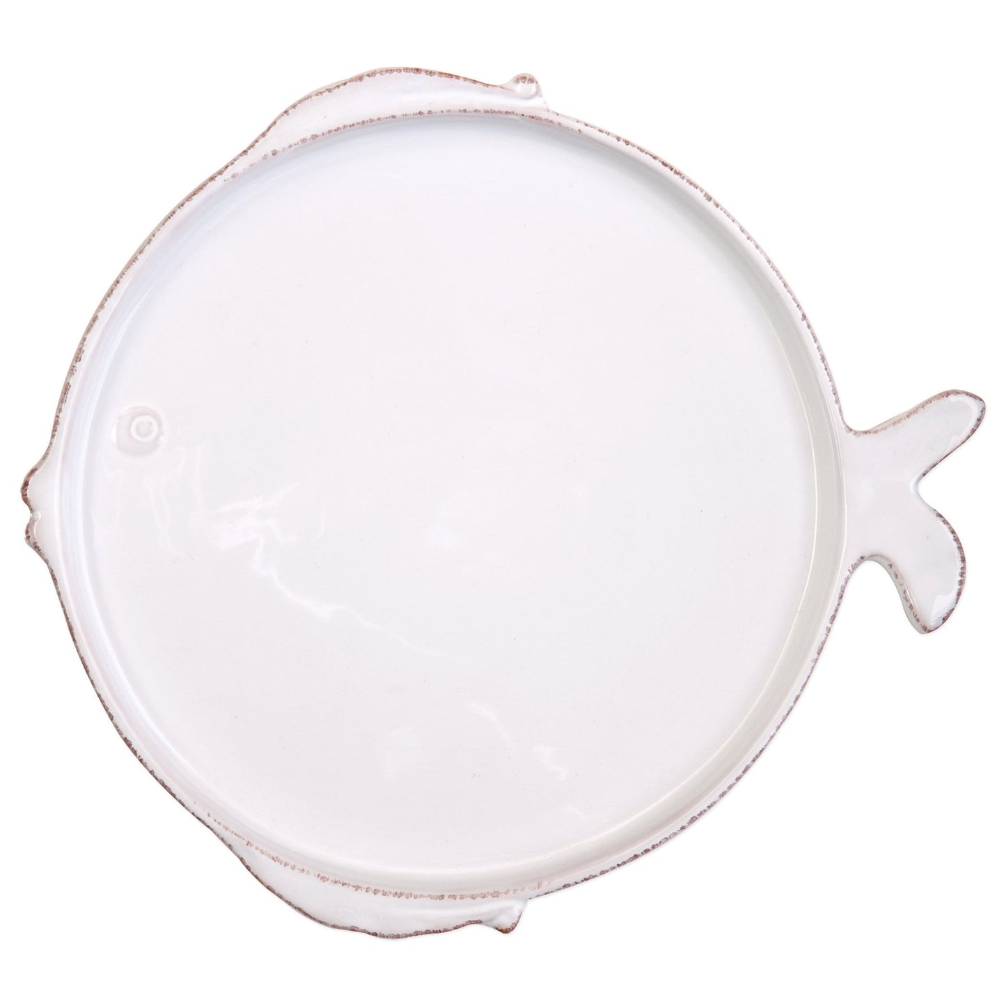 Lastra Melamine Fish White Dinner Plate