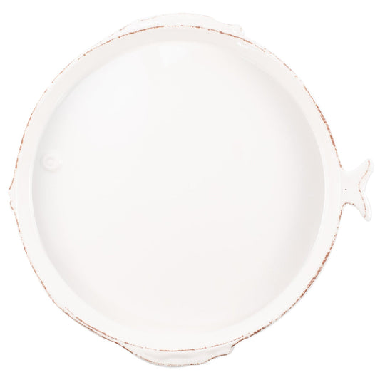 Lastra Melamine Fish White Round Platter