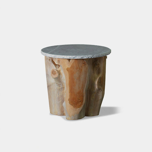 MLB Root Side Table With Chipped Marble Top