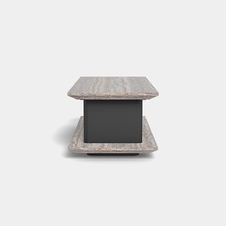 Santorini Outdoor Stone Rectangle Side Table